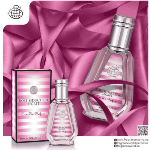 عطر ادوپرفیوم زنانه فراگرنس ورد مدل Rose Seduction Secret حجم ۵۰ میل