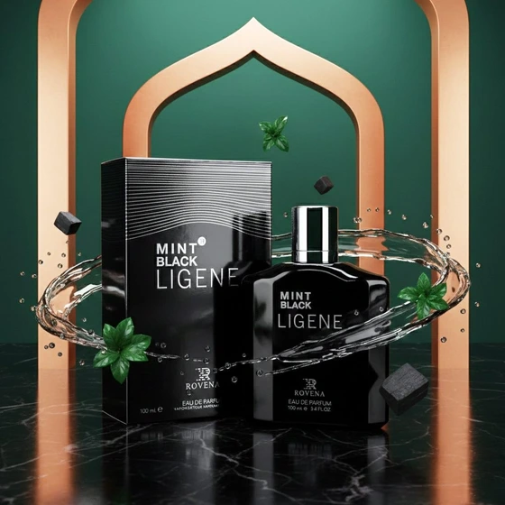 عطر ادوپرفیوم مردانه روونا مدل مینت بلک لیجن حجم ۱۰۰ میل خنک شیرین
