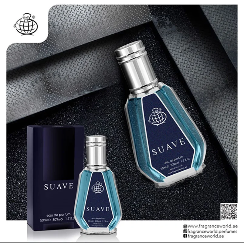 عطر ادوپرفیوم مردانه فراگرنس ورد مدل SUAVE رایحه خنک و تند حجم ۵۰ میل مناسب برای آقایان