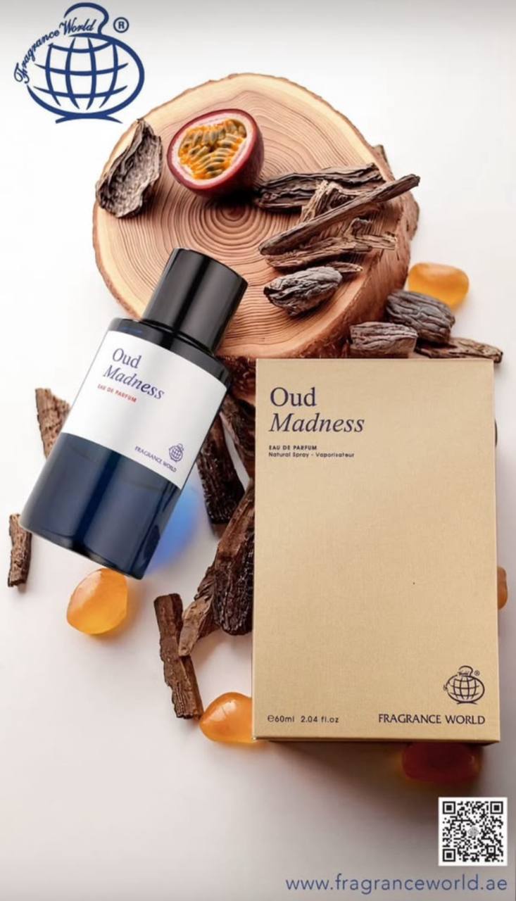 عطر ادوپرفیوم مردانه فراگرنس ورد مدل Oud Madness رایحه شیرین حجم ۶۰ میل